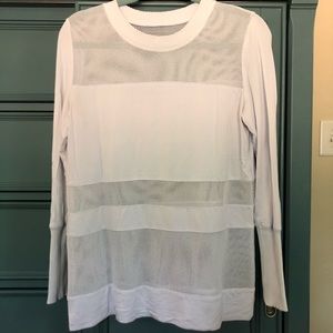 White long sleeve workout top from Alo